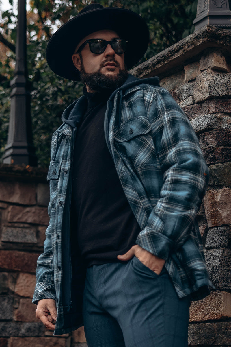 Shop our hooded Flannel shirt jackets for men. it is officially fall. Shop our latest trends for men and women. Styles ranging from crewnecks, joggers, plaid flannel shirts, waffle and double knit tops, polar fleece shirt jackets, shirt jackets, cardigans and many more.