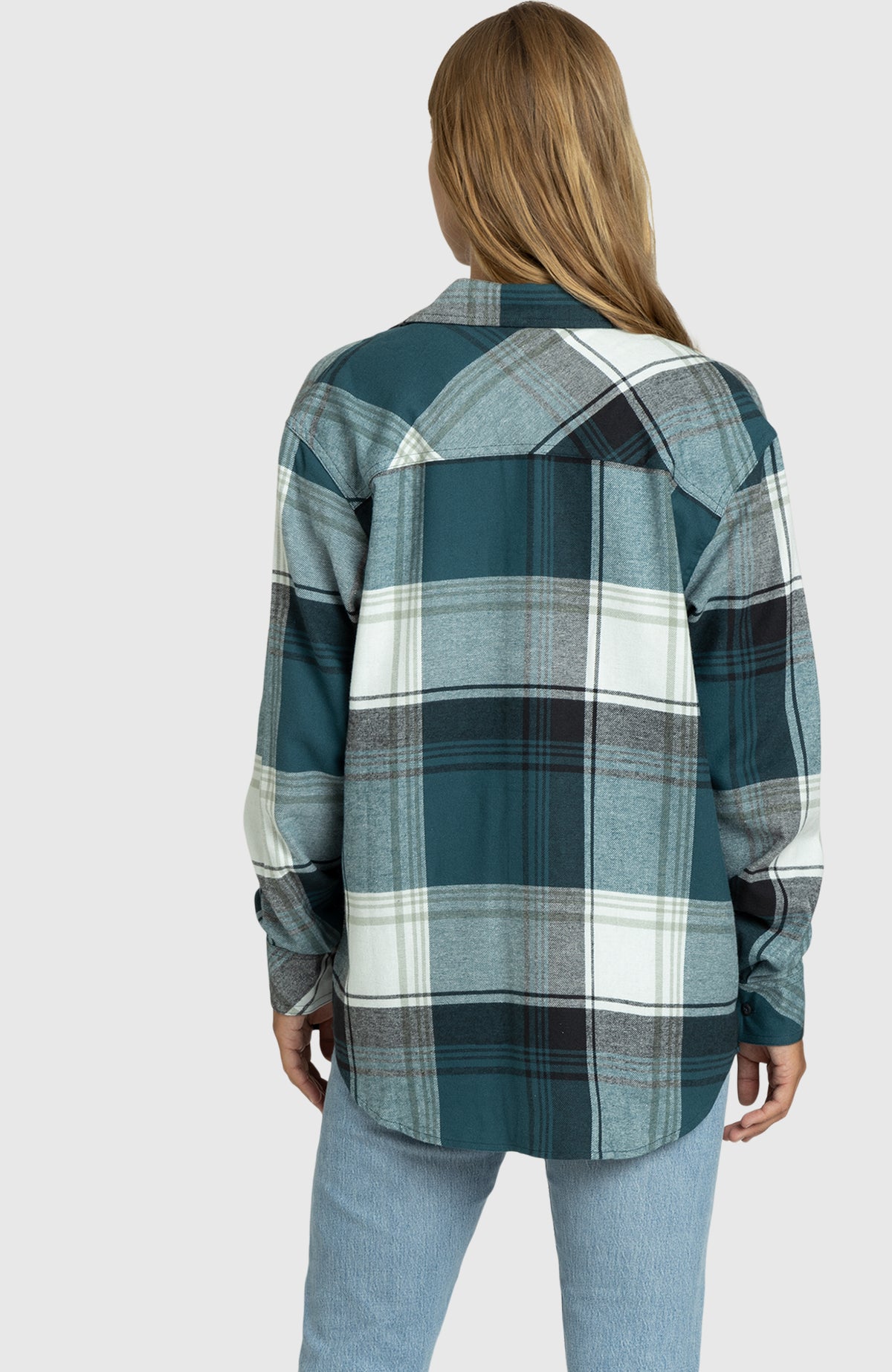Green Pond Boyfriend Plaid Shirt for Women - Back