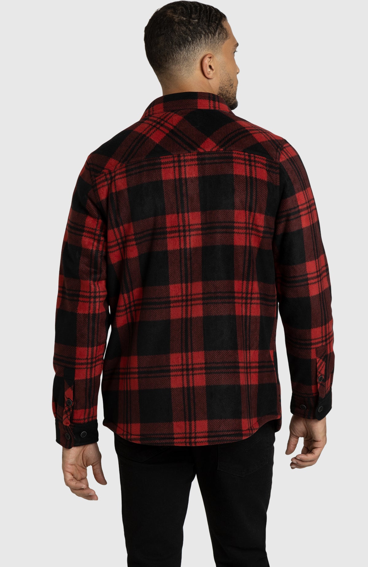 Red Buffalo Polar Fleece Shirt Jacket for Men - Back