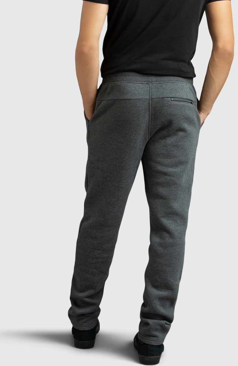 Grey Straight Leg Fleece Pant for Men - Back