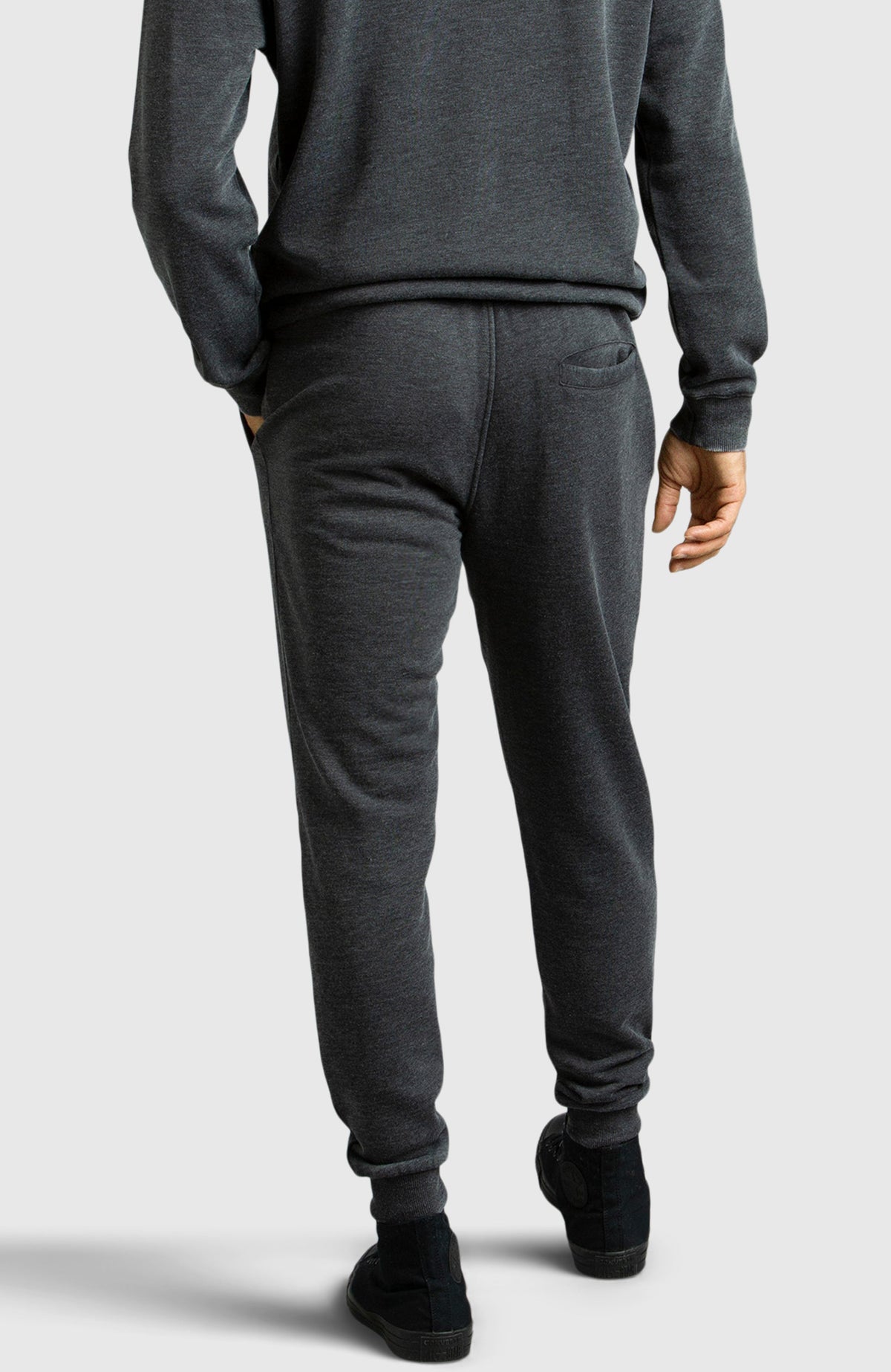 Black Fleece Jogger for Men - Back