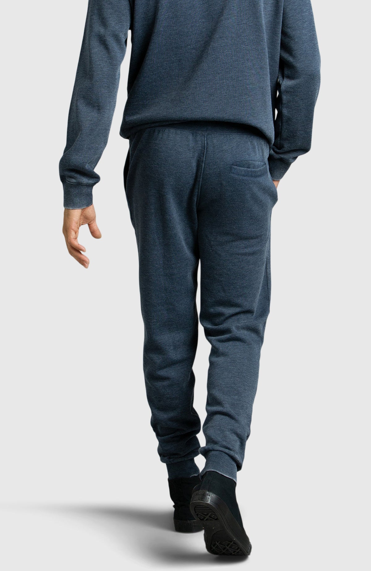Blue Fleece Jogger for Men - Back