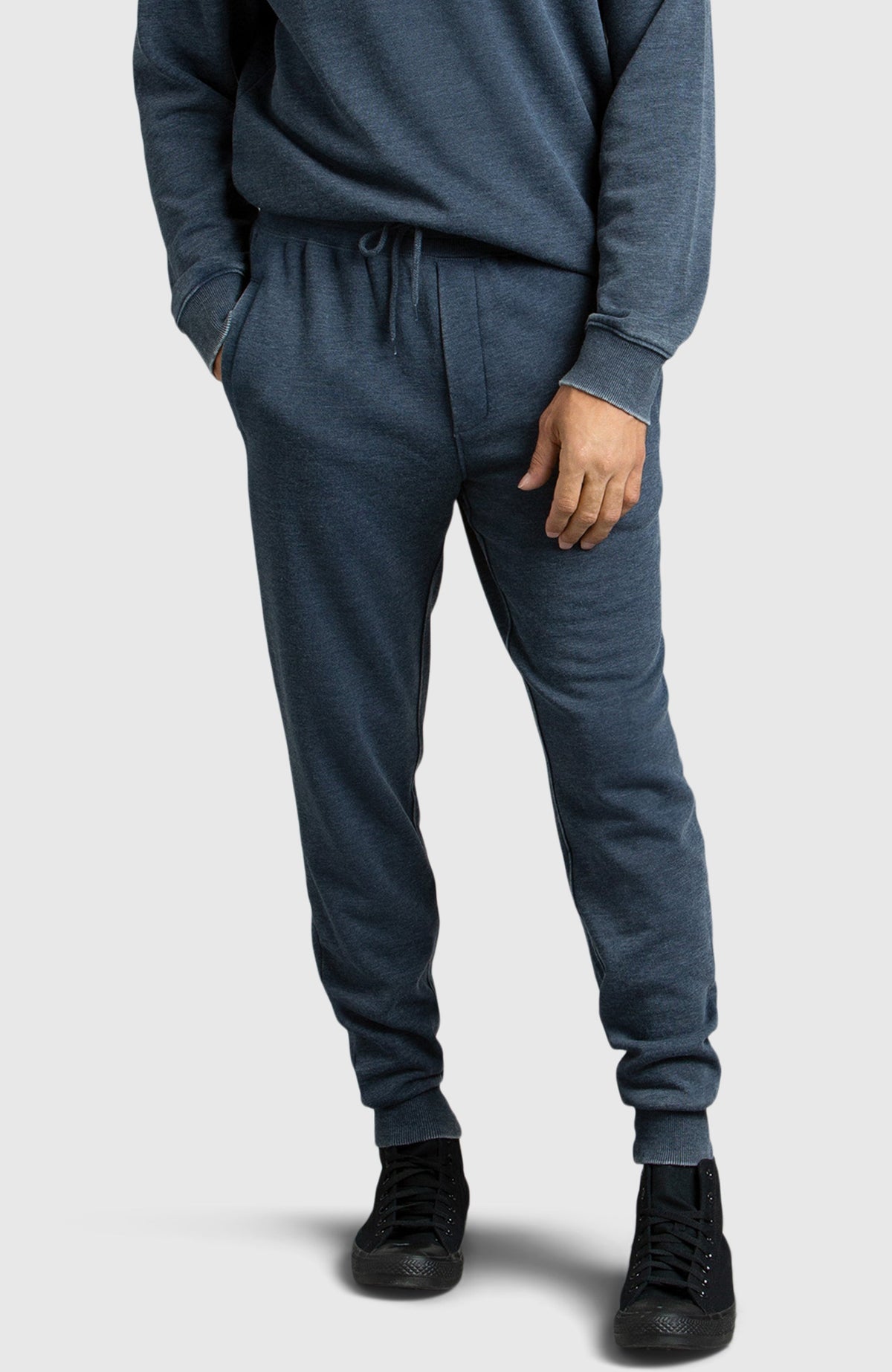 Blue Fleece Jogger for Men - Front 