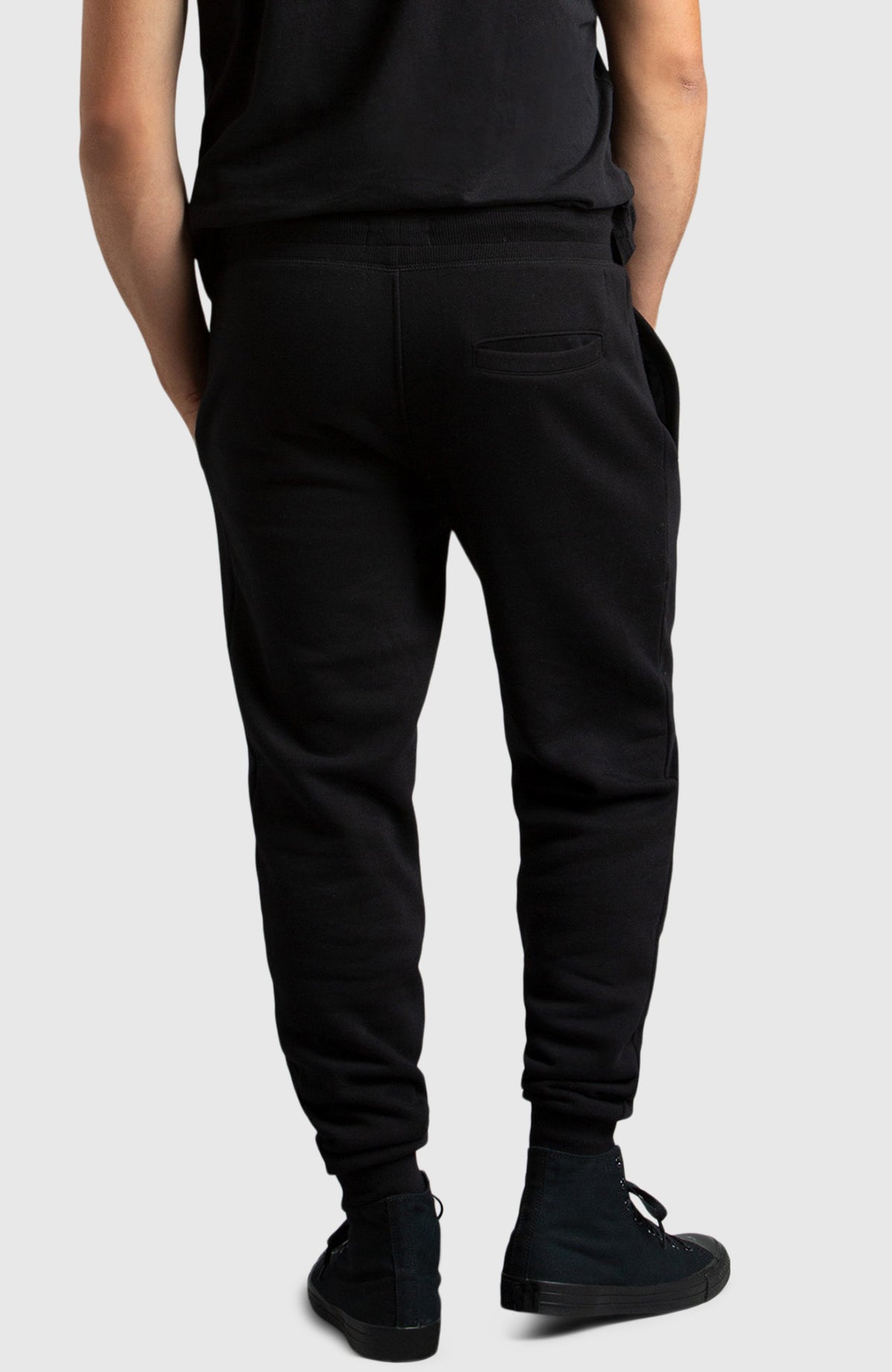 Black Fleece Jogger for Men - Back