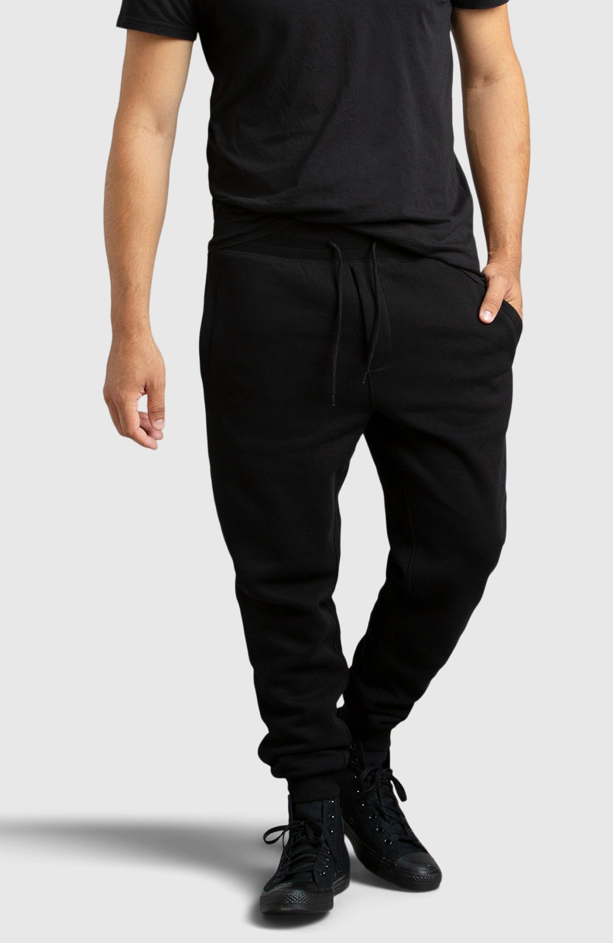 Black Fleece Jogger for Men - Front