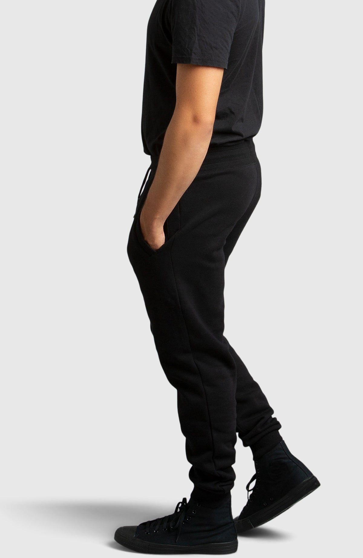 Black Fleece Jogger for Men - Side