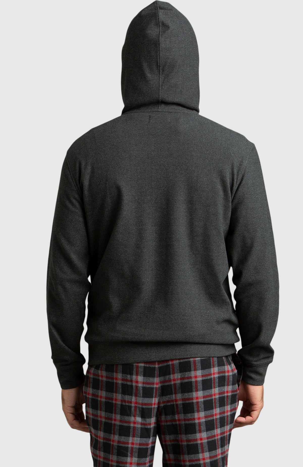 Black Zip Up Hoodie for Men - Back