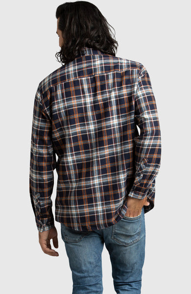 Spiced Orange Plaid Shirt for Men | Boston Traders XXL / Spiced Orange