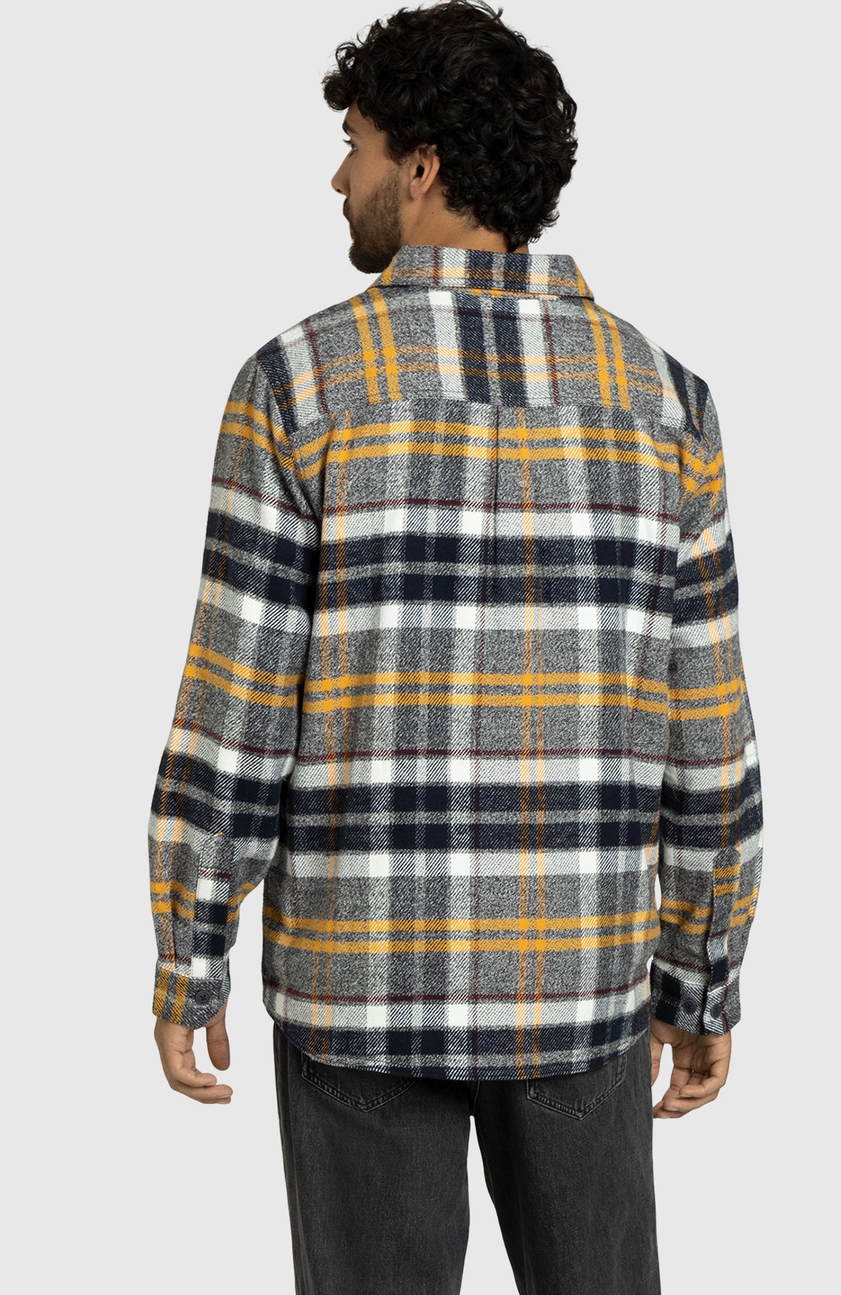 Dijon Plaid Overshirt for Men - Back