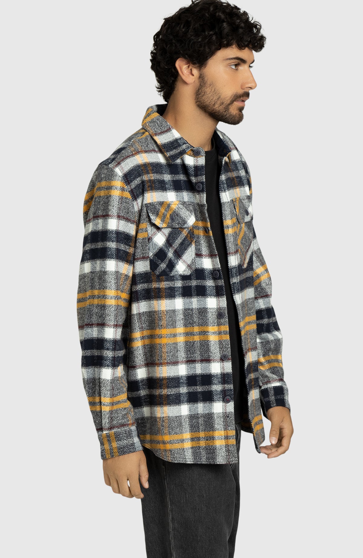 Dijon Plaid Overshirt for Men - Side