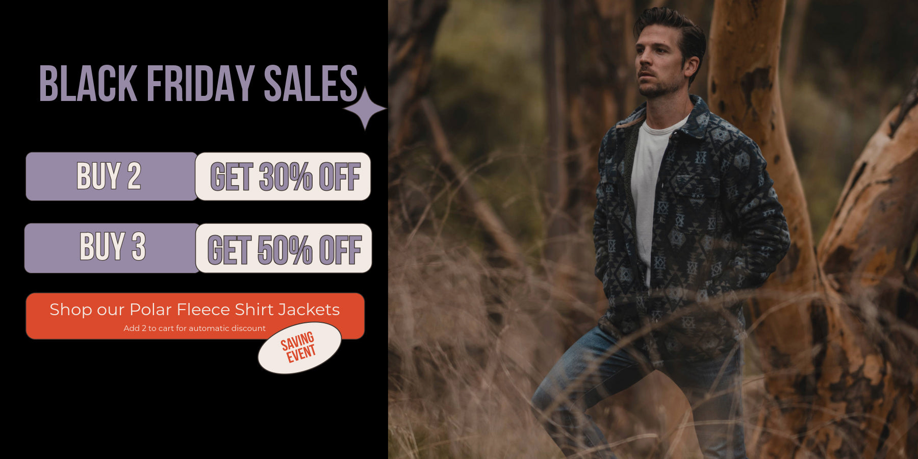 Time to stock up on polar fleece shirt jackets. Buy any 2 get 30% off, and buy 3 get 50% off. This black friday and cyber monday save up to 75% off sitewide. The holiday season is here and we got your holiday gift guide 2025 ready to go. Save this eason 40% off sitewide on all holiday gifts from crewnecks, joggers, pjs, shirt jackets, flannel shirts, knit jackets, cardigans, sweaters, plush jacket, polar fleece and so many more. Save big today for the holiday season and get the perfect gift for that special