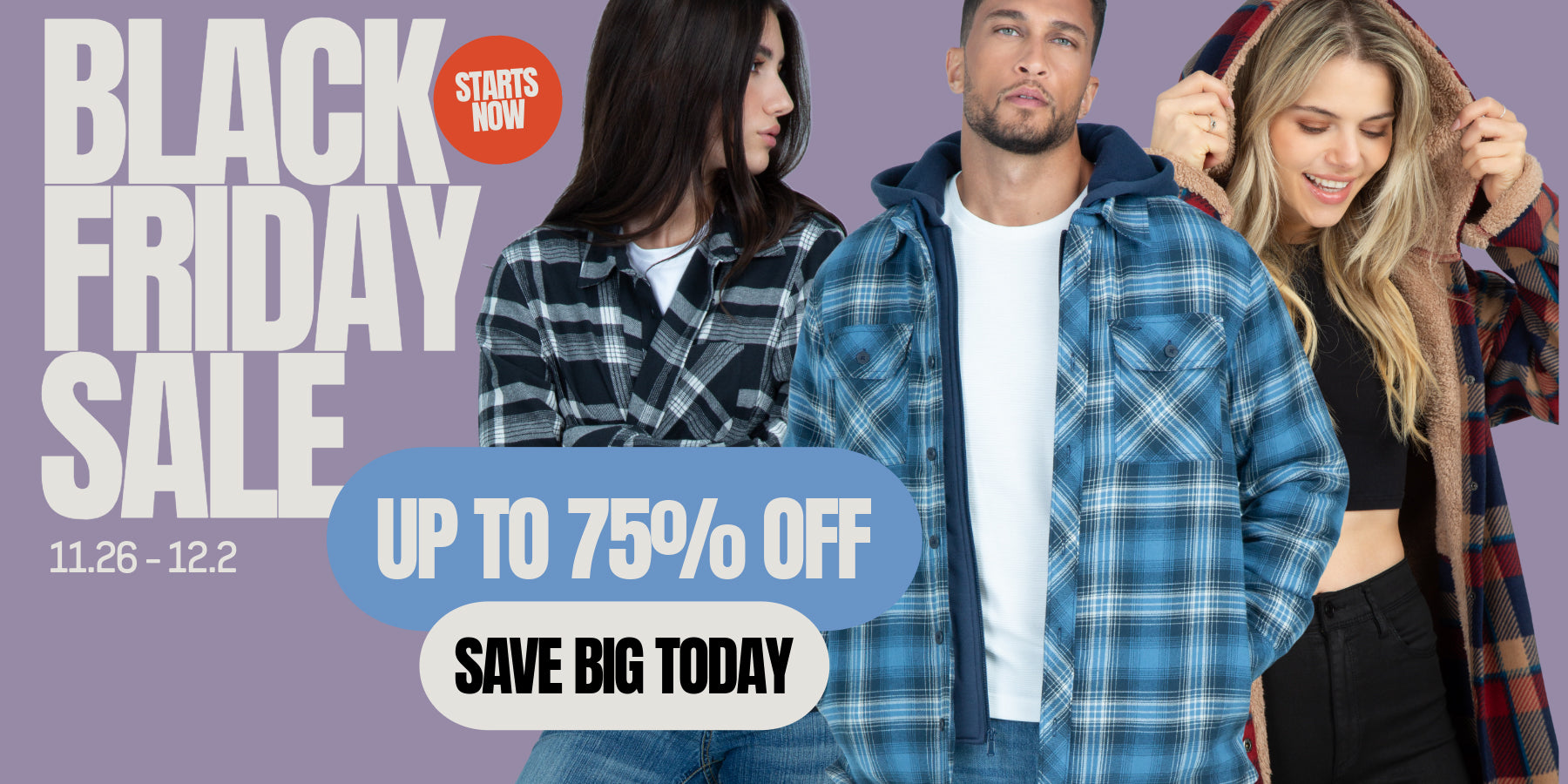 This black friday and cyber monday save up to 75% off sitewide. The holiday season is here and we got your holiday gift guide 2025 ready to go. Save this eason 40% off sitewide on all holiday gifts from crewnecks, joggers, pjs, shirt jackets, flannel shirts, knit jackets, cardigans, sweaters, plush jacket, polar fleece and so many more. Save big today for the holiday season and get the perfect gift for that special person. Black friday is the biggest sales of the year so get them while they last. 