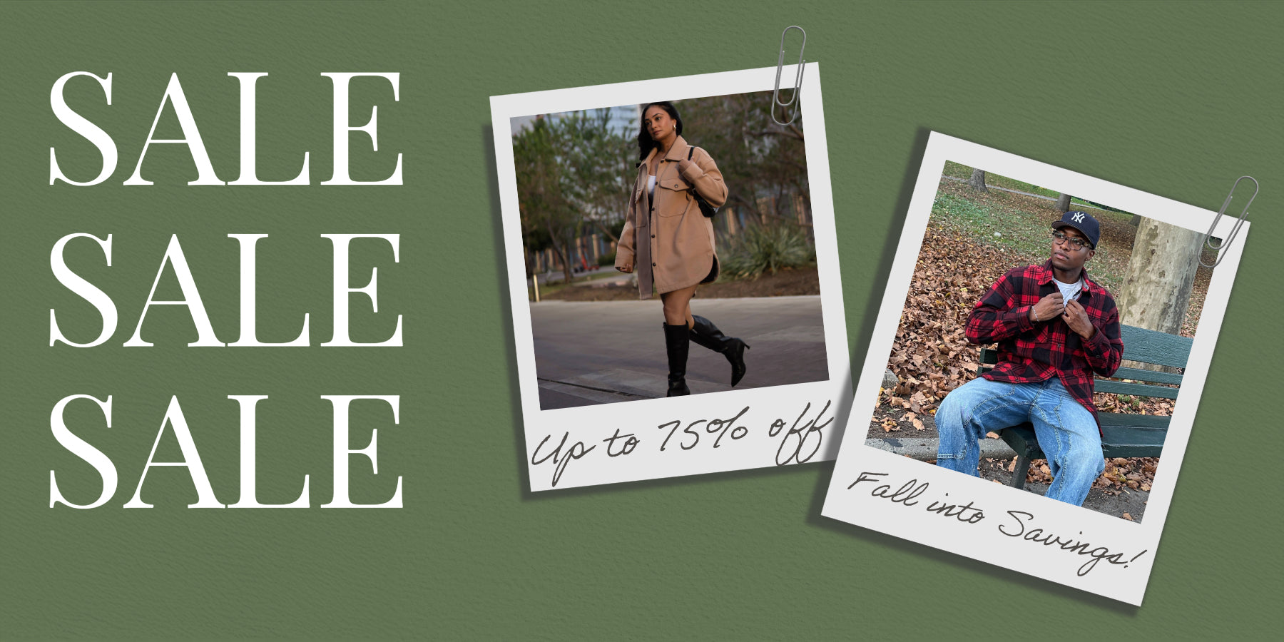 fall savings are here! Save up to 75% off on all mens and ladies fashion from plaid flannel shirts, joggers, crewnecks, shirt jackets, cardigan sweaters, plush and polar fleece jackets, pjs, double knit and waffle crewnecks, overshirts and many more