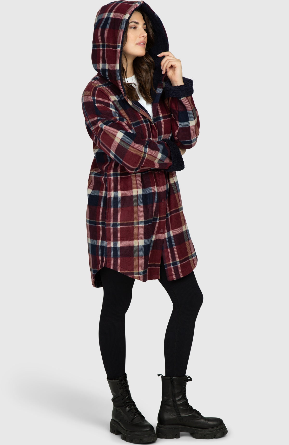 Redwood Long Plush Oversized Hooded Jacket for Women - Full Length