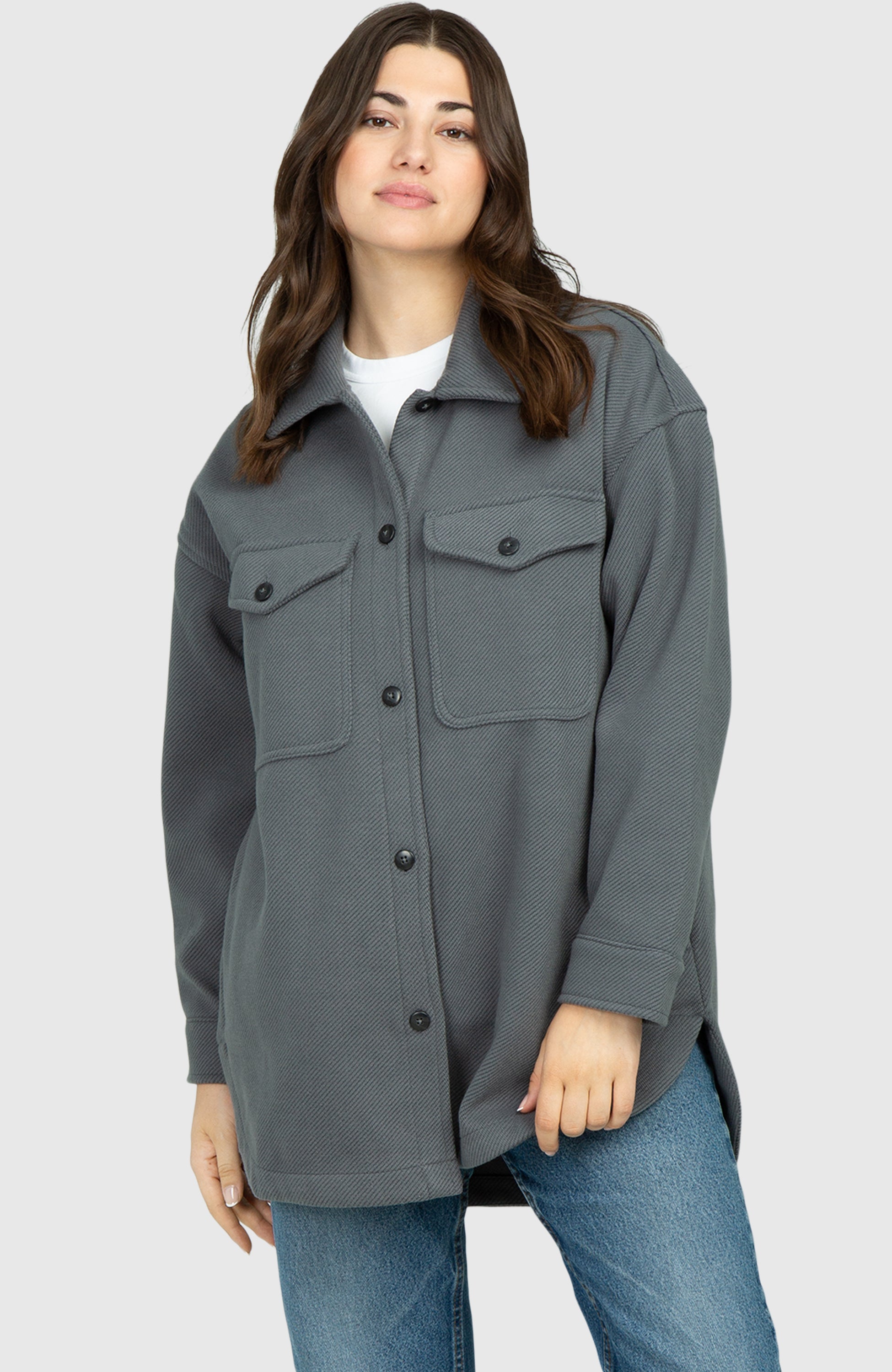 Grey shacket best sale