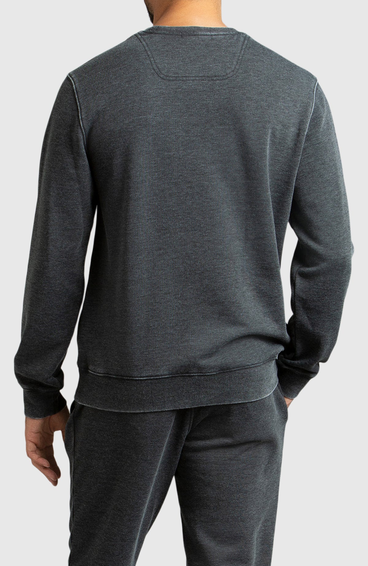 Black Fleece Crewneck Sweatshirt for Men - Back