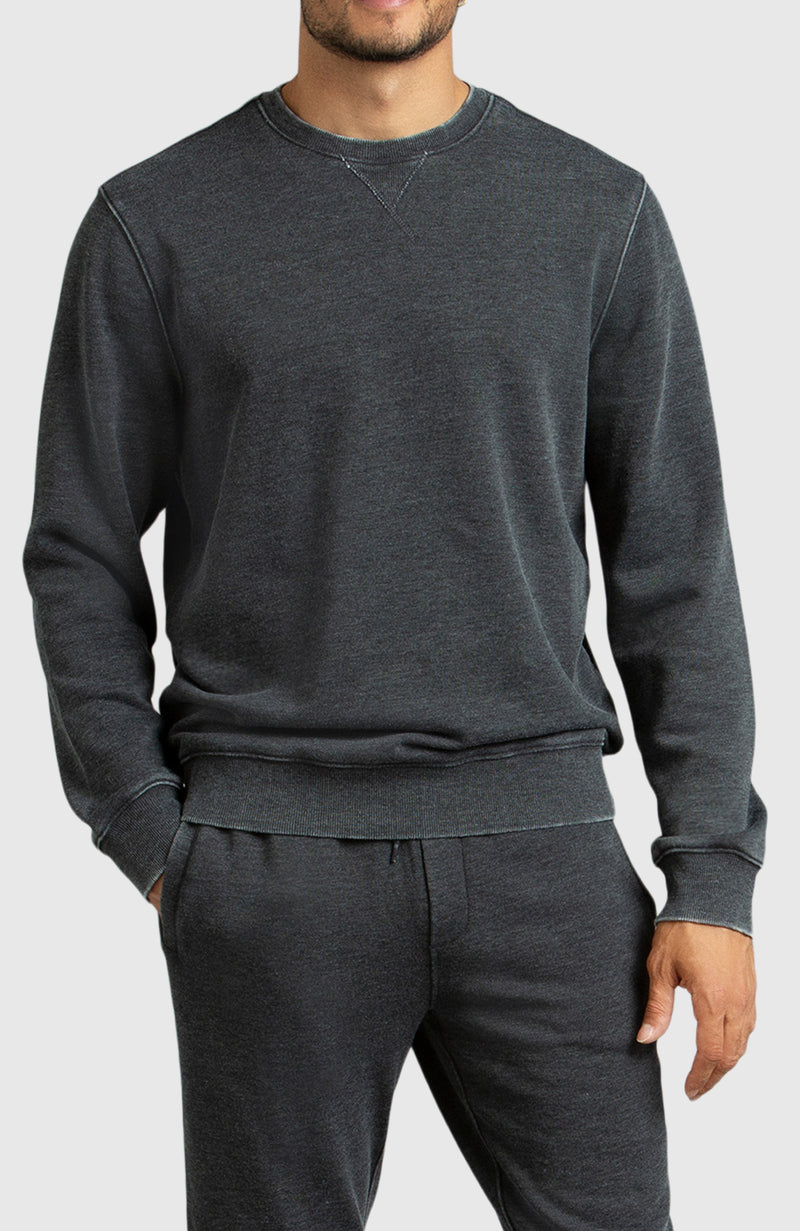 Black Fleece Crewneck Sweatshirt for Men - Front