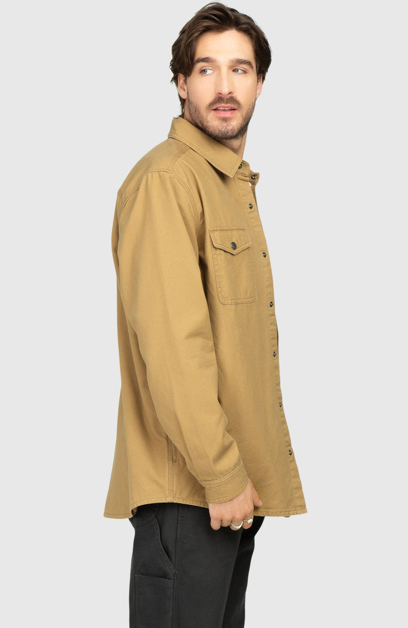 Camel Canvas Shirt Jacket
