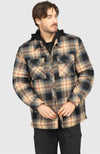 Chestnut Hooded Flannel Shirt Jacket