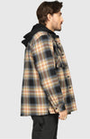 Chestnut Hooded Flannel Shirt Jacket