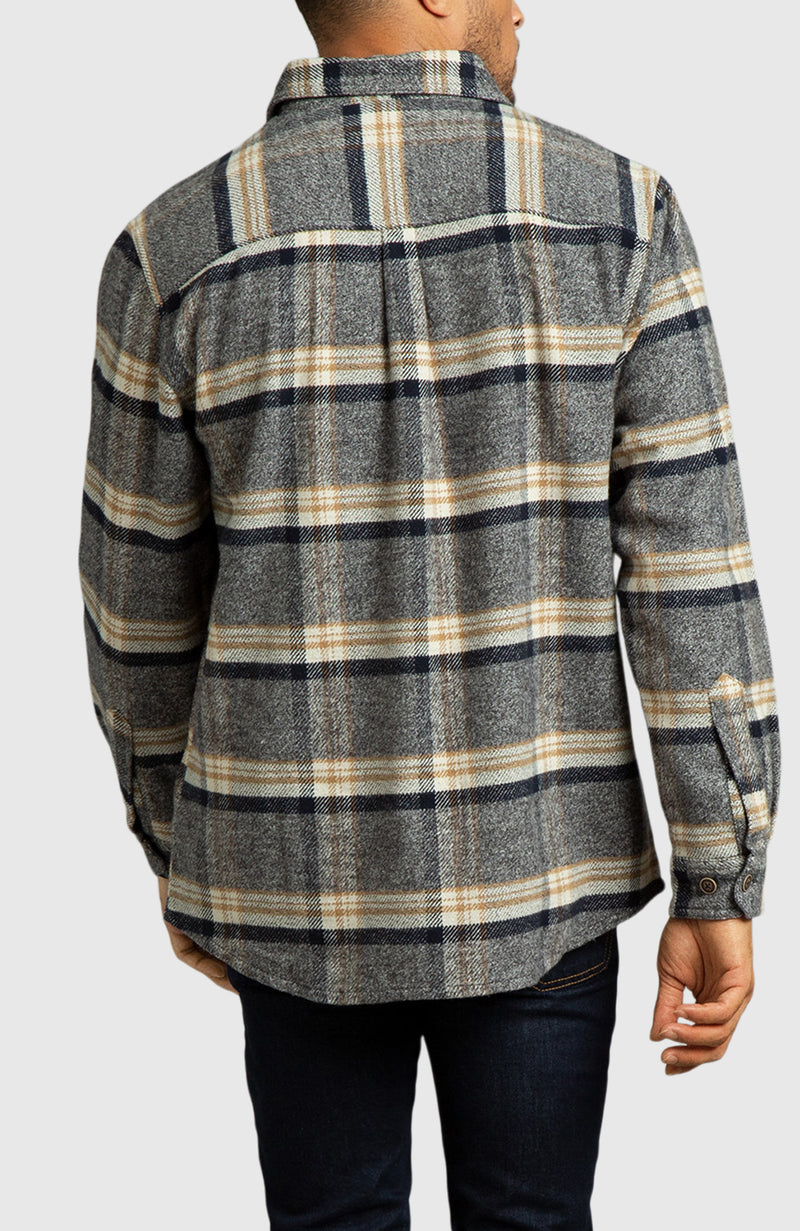 Maple Melange Plaid Overshirt for Men - Back