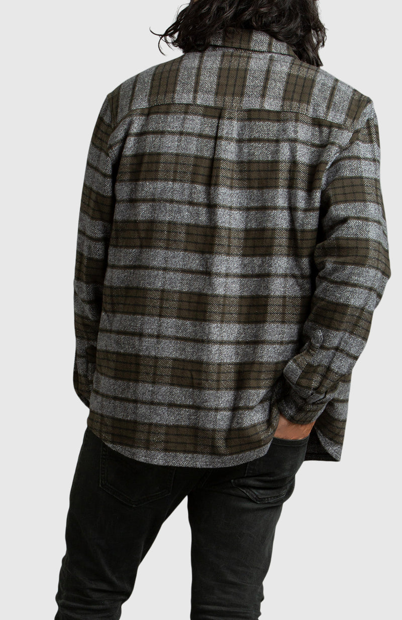 Rosin Melange Plaid Overshirt for Men - Back