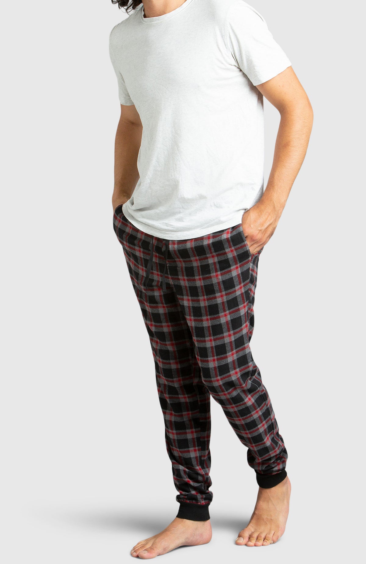 Black Flannel Jogger Pyjama for Men - Full