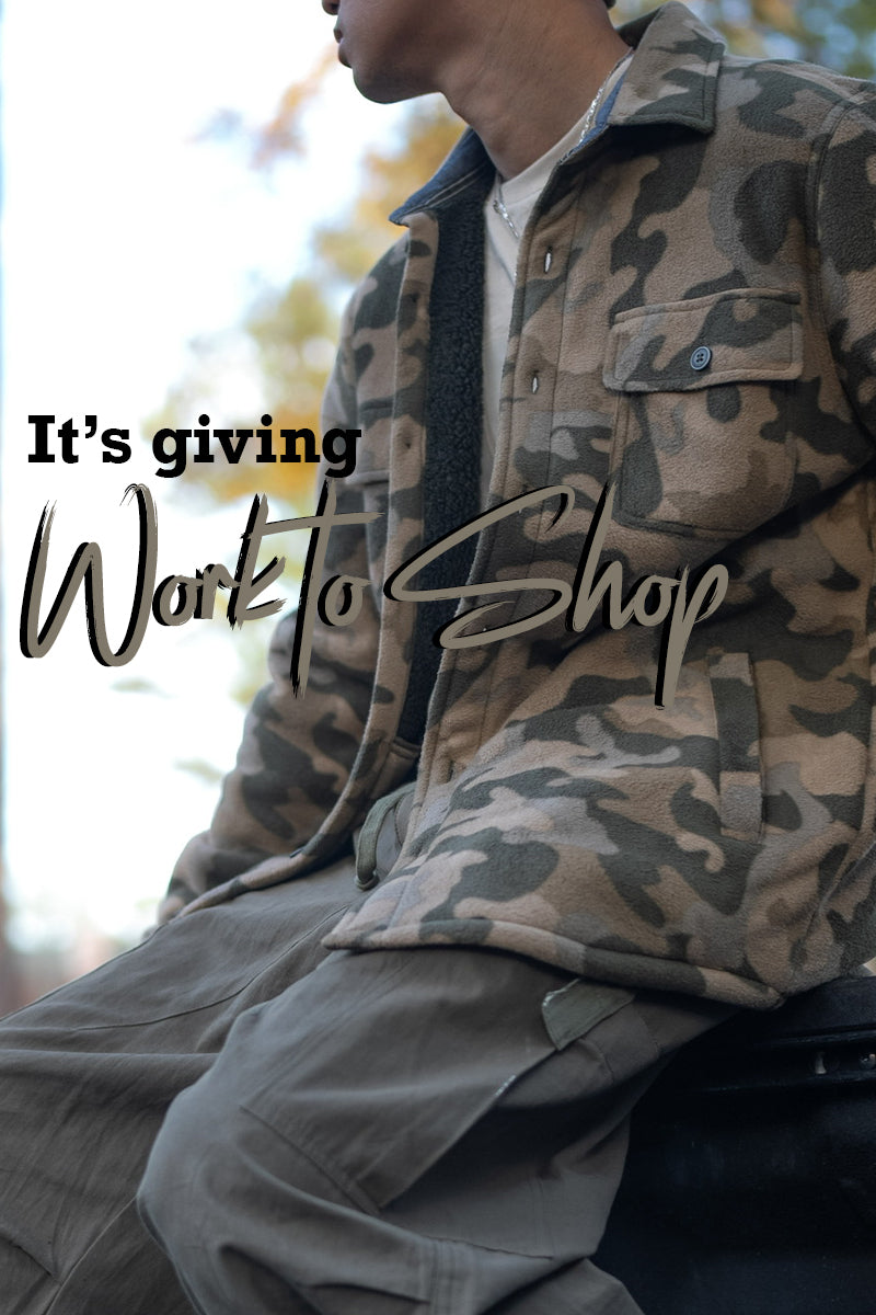it's giving work to shop. Shop all our polar fleece shirt jackets now. 