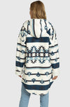 Glacial Blue Aztec Oversized Hooded Jacket for Ladies - Back