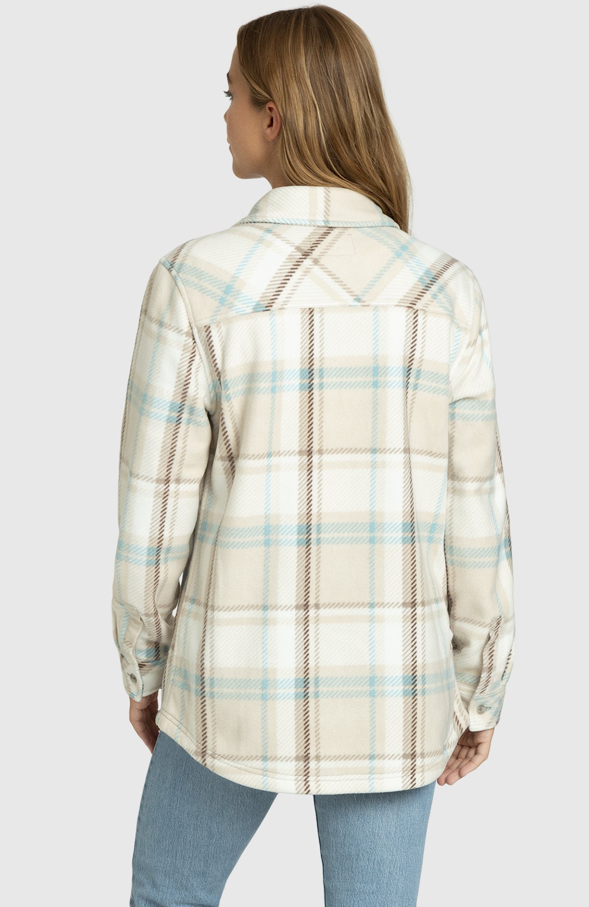 Blue Latte Polar Fleece Shirt Jacket for Women - Back
