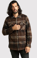 Coffee Bean Polar Fleece Shirt Jacket for Men - Front