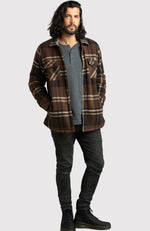 Coffee Bean Polar Fleece Shirt Jacket for Men - Full