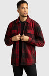 Red Polar Fleece Shirt Jacket