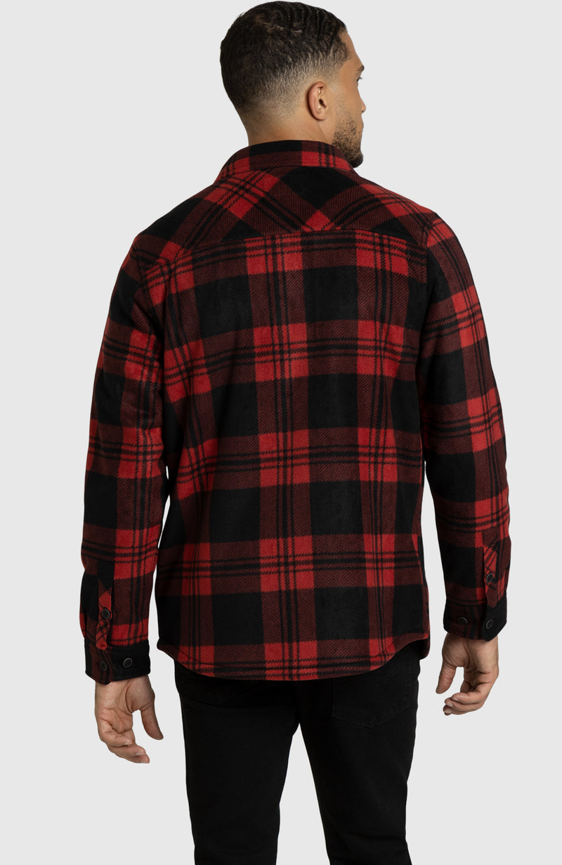 Red Buffalo Polar Fleece Shirt Jacket for Men - Back