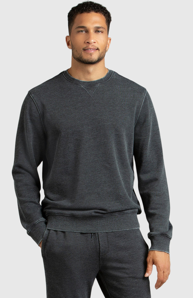 Black Fleece Crewneck Sweatshirt for Men - Front