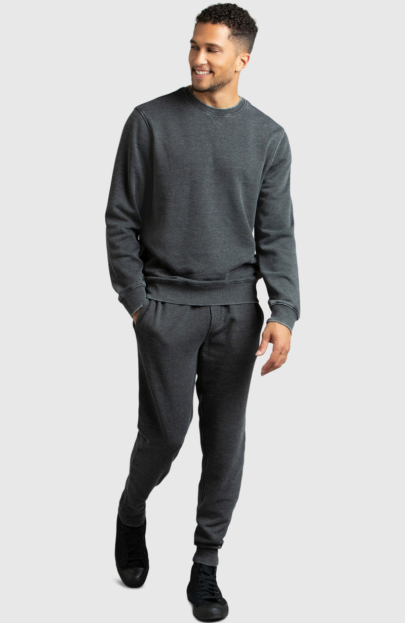 Black Fleece Crewneck Sweatshirt for Men - Full