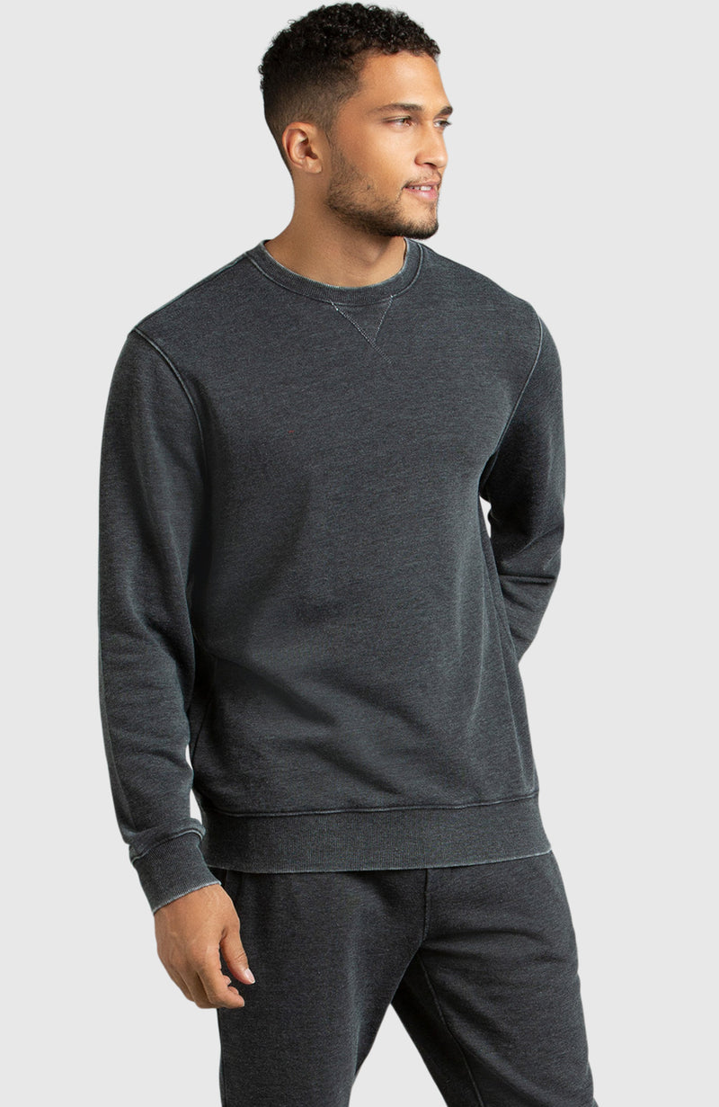 Black Fleece Crewneck Sweatshirt for Men - Side