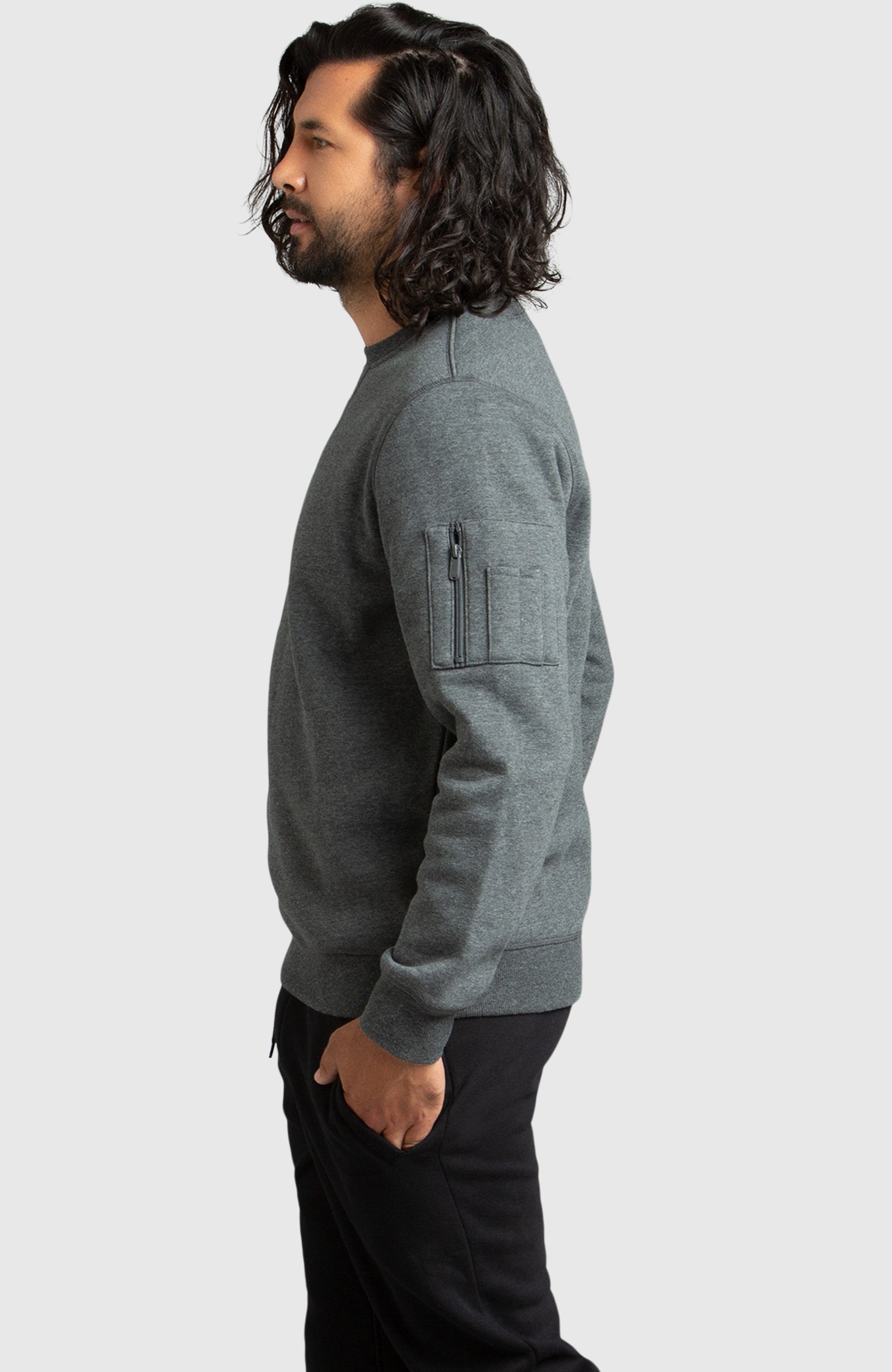 Grey discount fleece sweatshirt