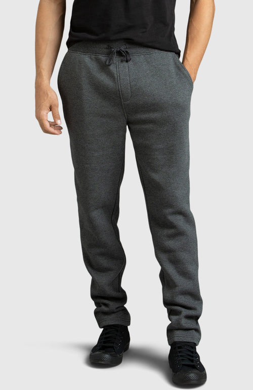 Grey Straight Leg Fleece Pant for Men - Front