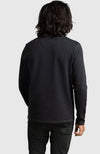 Black Double Knit Crewneck Sweatshirt for Men - Back