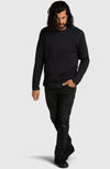 Black Double Knit Crewneck Sweatshirt for Men - Full