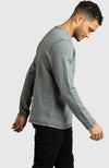 Heather Grey Double Knit Crewneck Sweatshirt for Men - Side