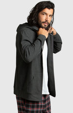 Black Zip Up Hoodie for Men - Side