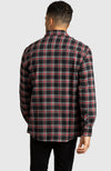 Red & Black Plaid Flannel Shirt for Men - Back