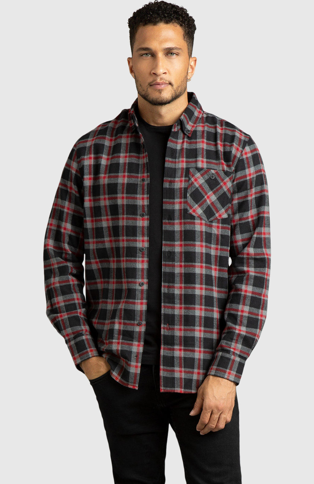 Red & Black Plaid Flannel Shirt for Men | Boston Traders