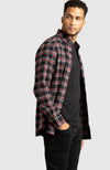 Red & Black Plaid Flannel Shirt for Men - Side