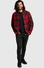Red Buffalo Plaid Flannel Shirt for Men - Full