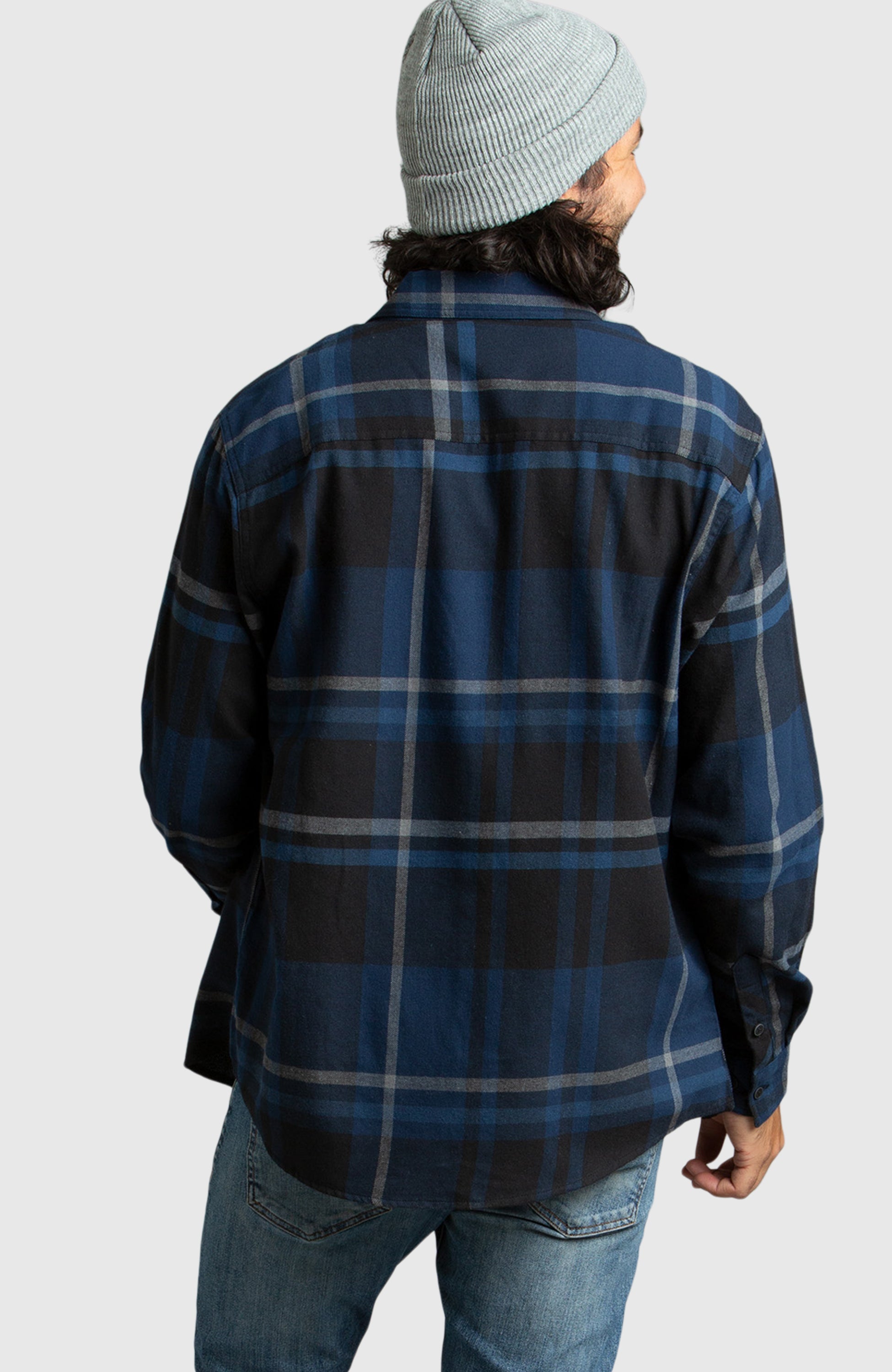 Blue & Black Plaid Flannel Shirt for Men | Boston Traders