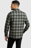 Green & Black Plaid Flannel Shirt for Men - Back