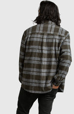 Rosin Melange Plaid Overshirt for Men - Back